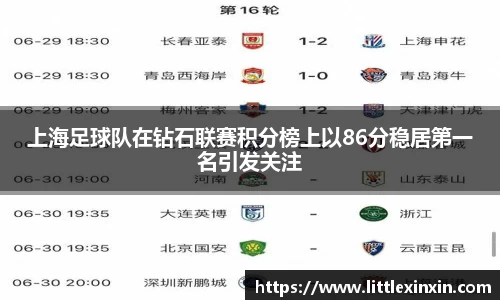 上海足球队在钻石联赛积分榜上以86分稳居第一名引发关注
